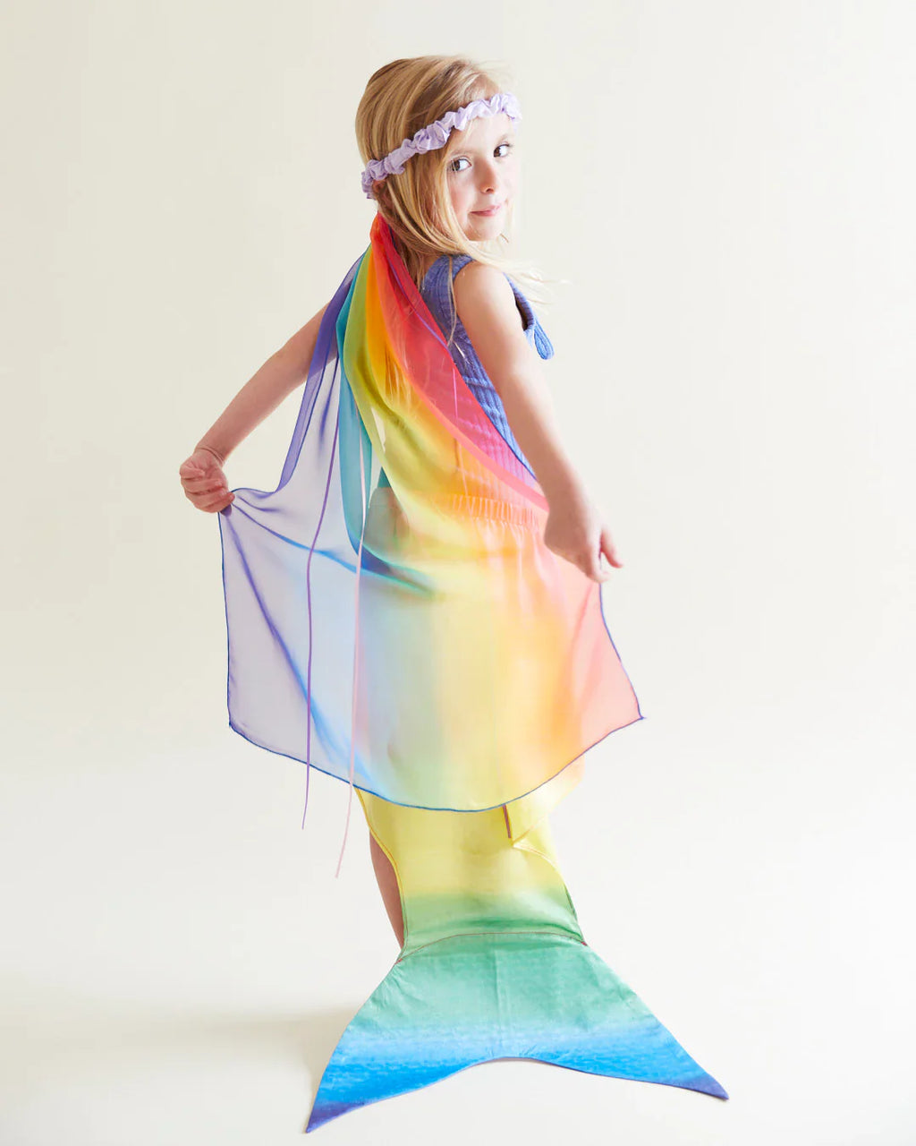 Sarah's Silks Large Rainbow Mermaid Tail | Playroom Avenue
