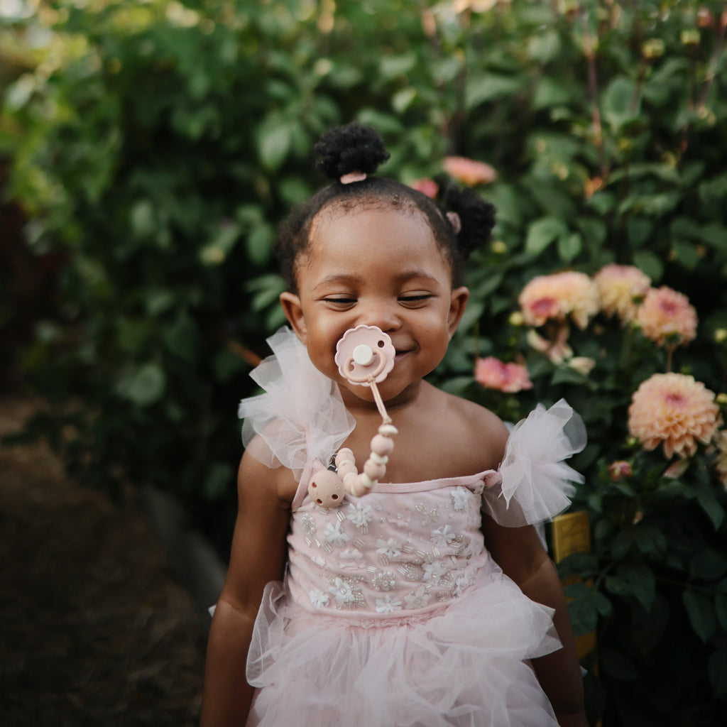 Mushie Silicone Pacifier Clip | Luna | Playroom Avenue
