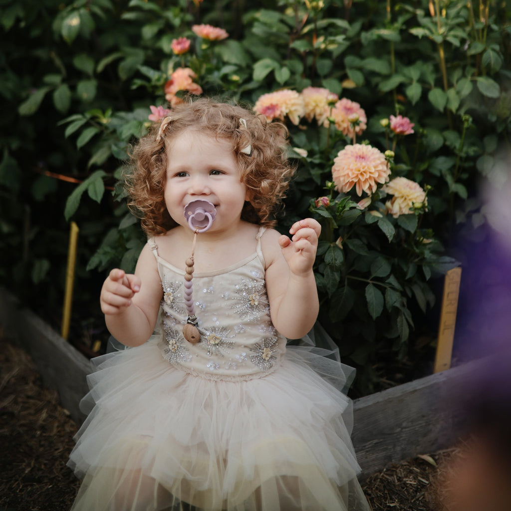 Mushie Silicone Pacifier Clip | Eva | Playroom Avenue