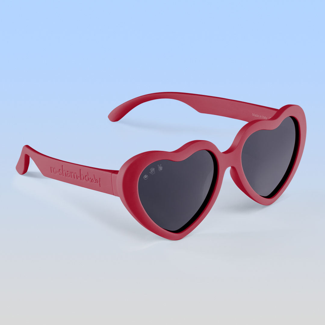 ro•sham•bo Buffy Hearts | Baby Polarized Grey Lens Cranberry Red Frame | Playroom Avenue