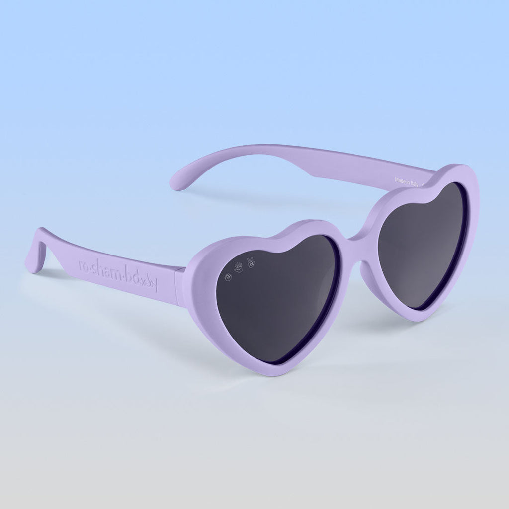 ro•sham•bo Blossom Hearts | Toddler Polarized Grey Lens Lilac Frame | Playroom Avenue