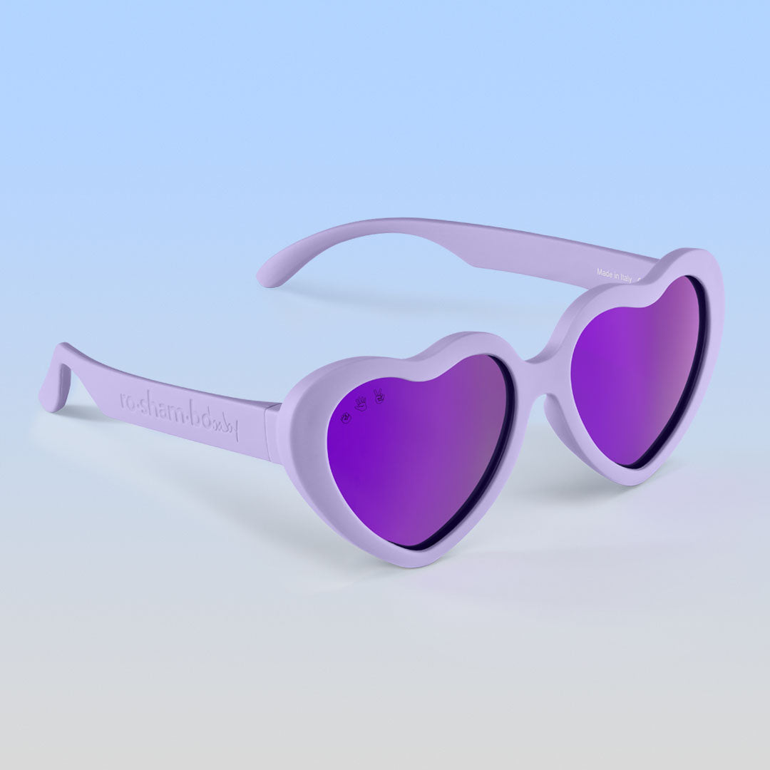 ro•sham•bo Blossom Hearts | Junior Polarized Mirrored (Purple) Lens Lilac Frame | Playroom Avenue