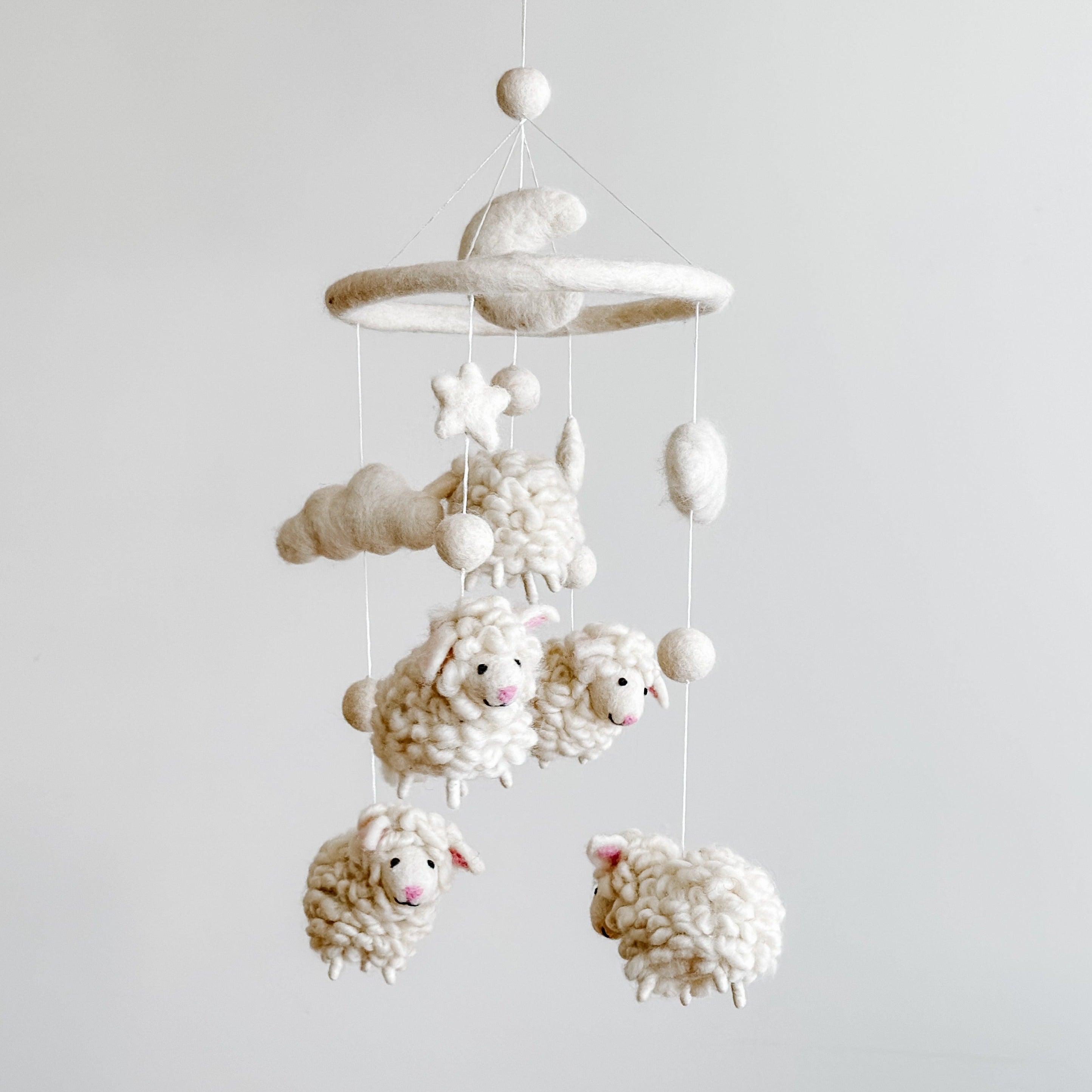 Ganapati Crafts Co. Baby Mobile - Counting Sheep | Playroom Avenue
