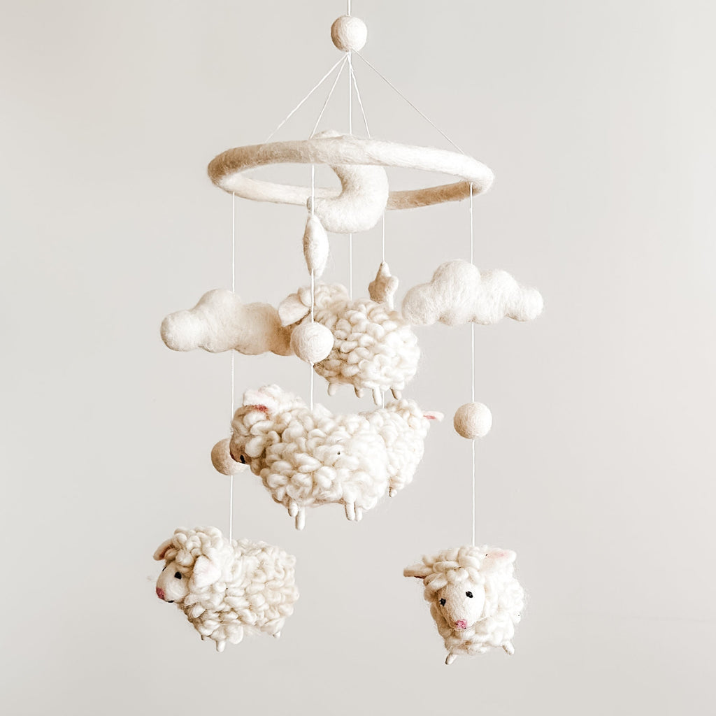 Ganapati Crafts Co. Baby Mobile - Counting Sheep | Playroom Avenue