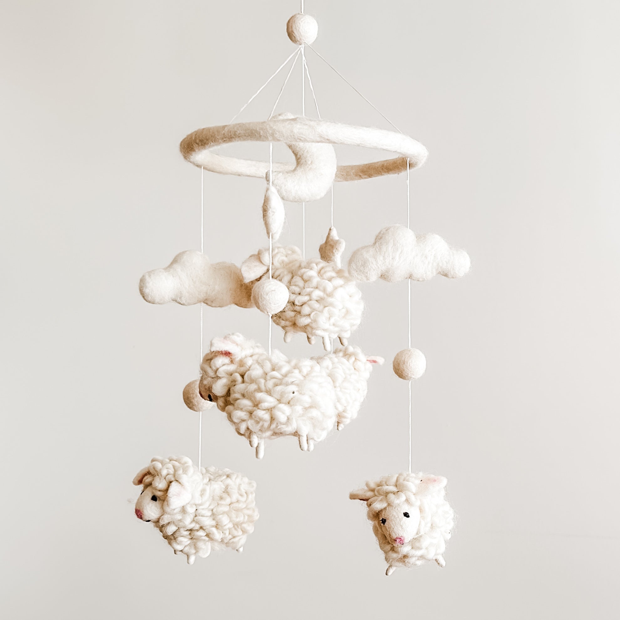 Ganapati Crafts Co. Baby Mobile - Counting Sheep | Playroom Avenue