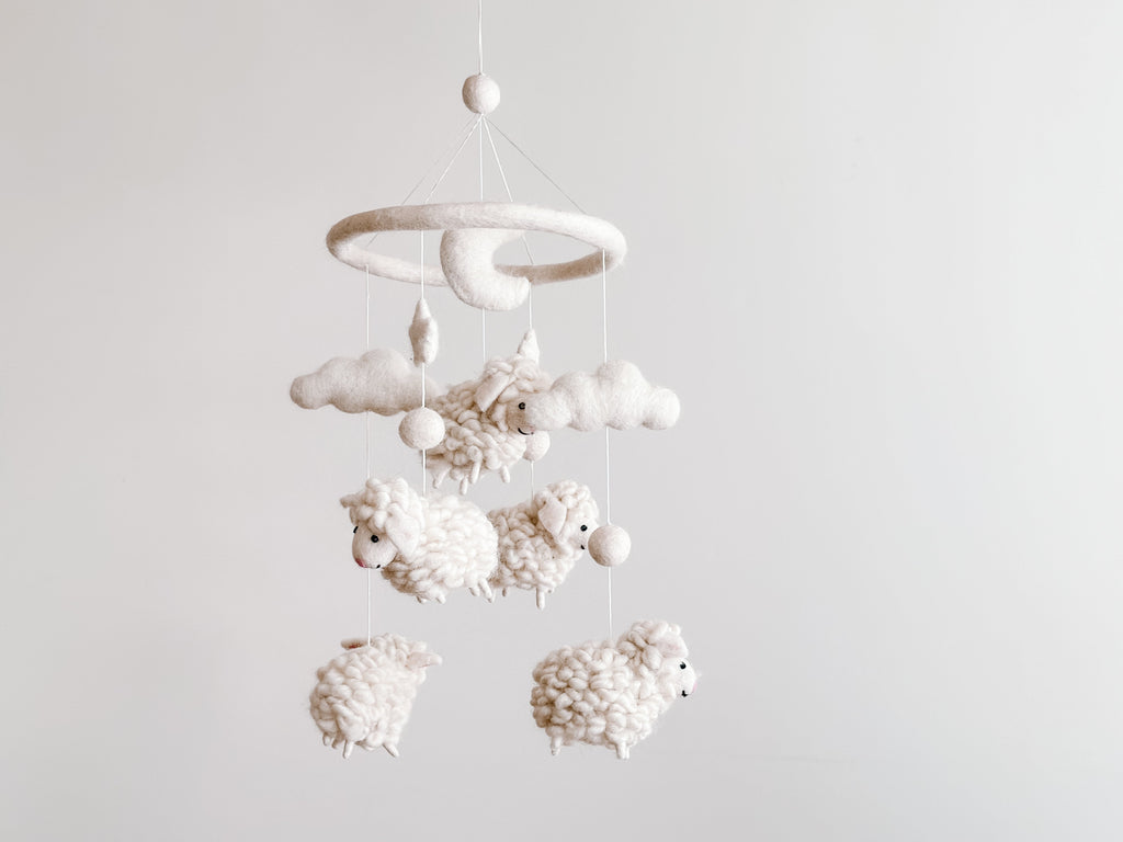 Ganapati Crafts Co. Baby Mobile - Counting Sheep | Playroom Avenue