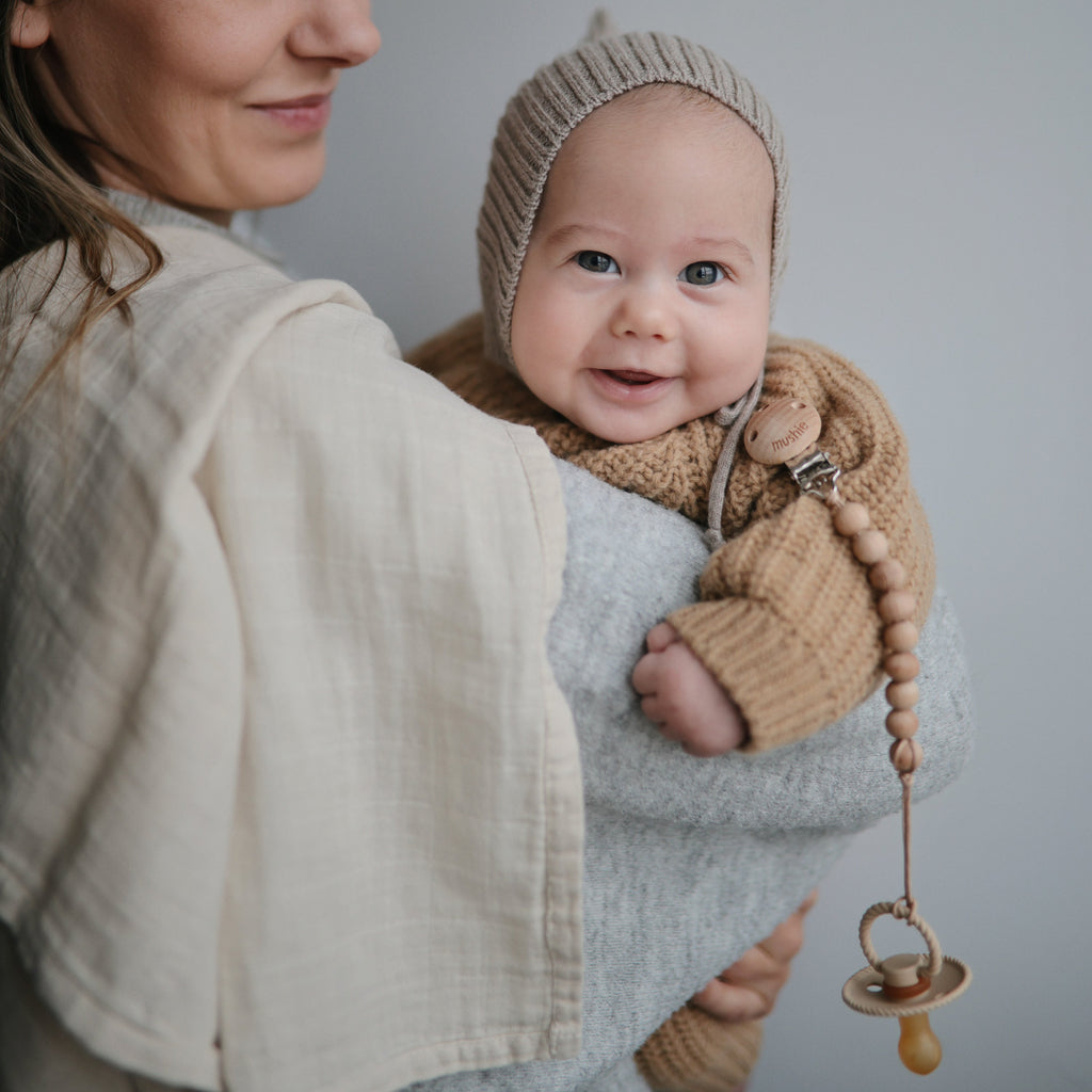 Mushie Silicone Pacifier Clip | Hera | Playroom Avenue