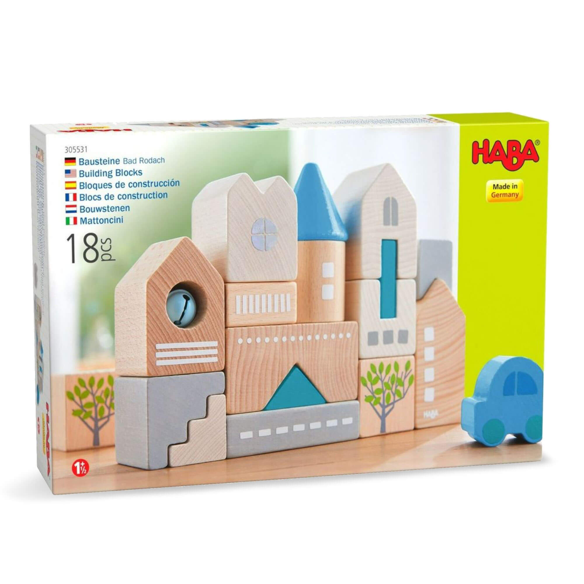 HABA Bad Rodach 18 Piece Wooden Building Blocks | Playroom Avenue