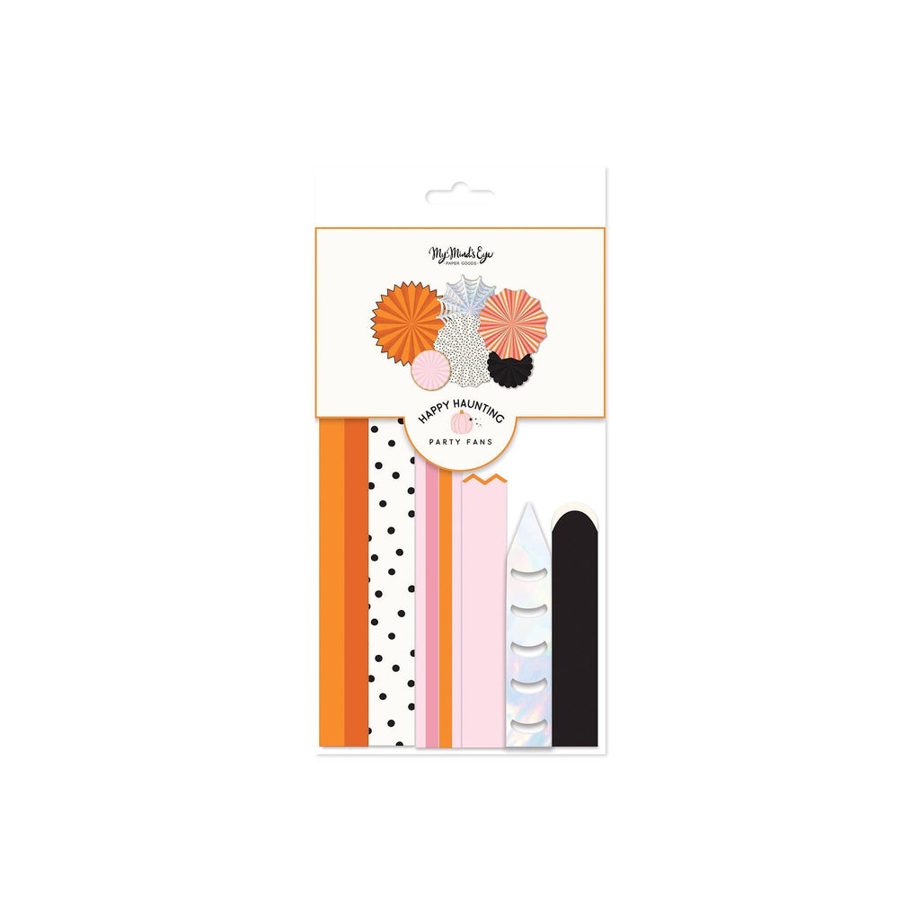 Pink, Black & Orange Halloween Paper Fan Set – 6ct | Playroom Avenue