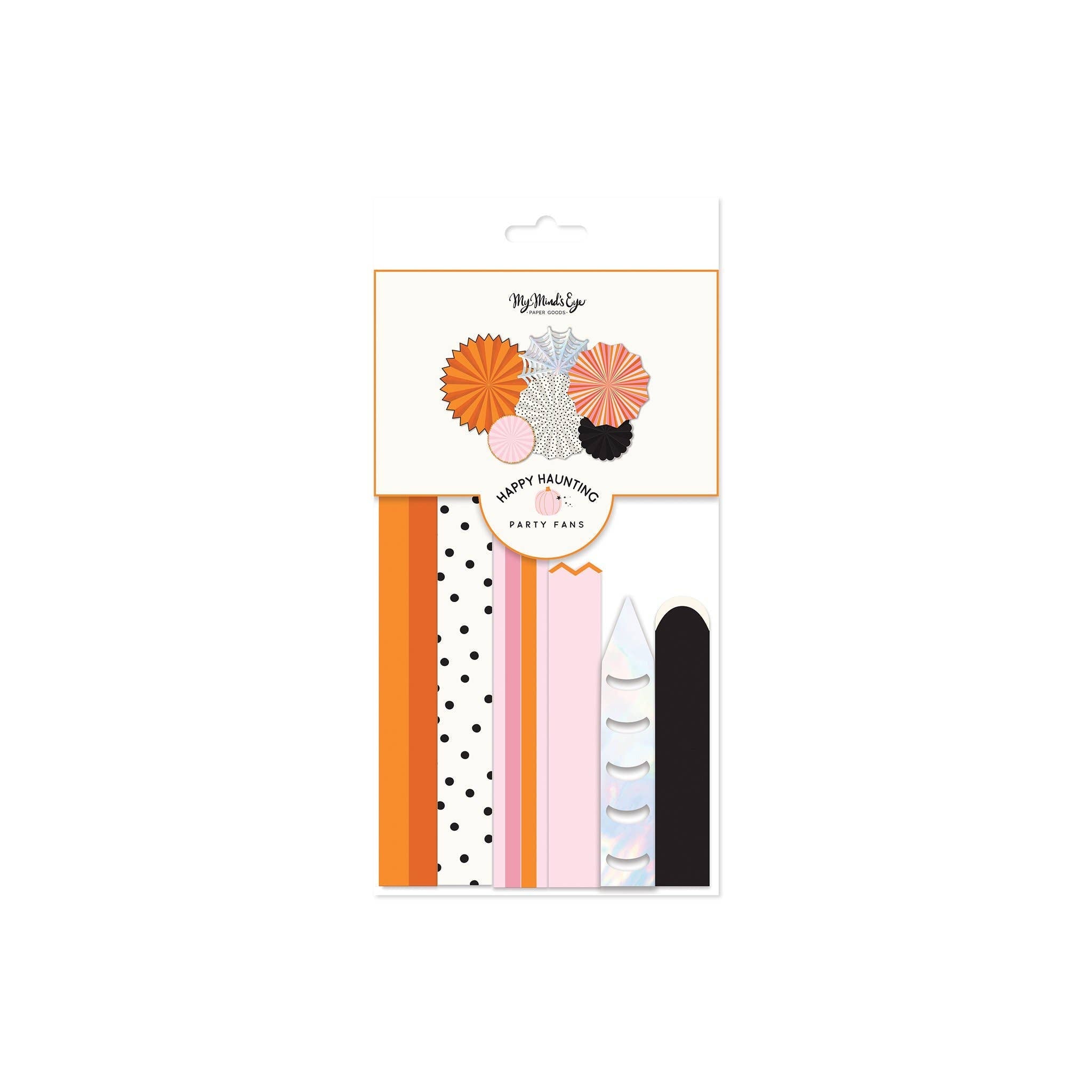 Pink, Black & Orange Halloween Paper Fan Set – 6ct | Playroom Avenue