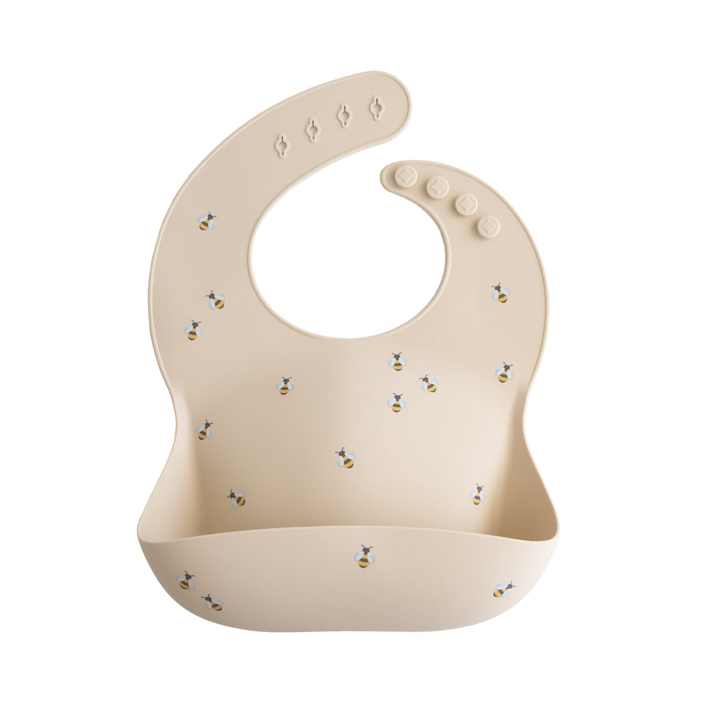 Mushie Silicone Baby Bib Bees | Playroom Avenue