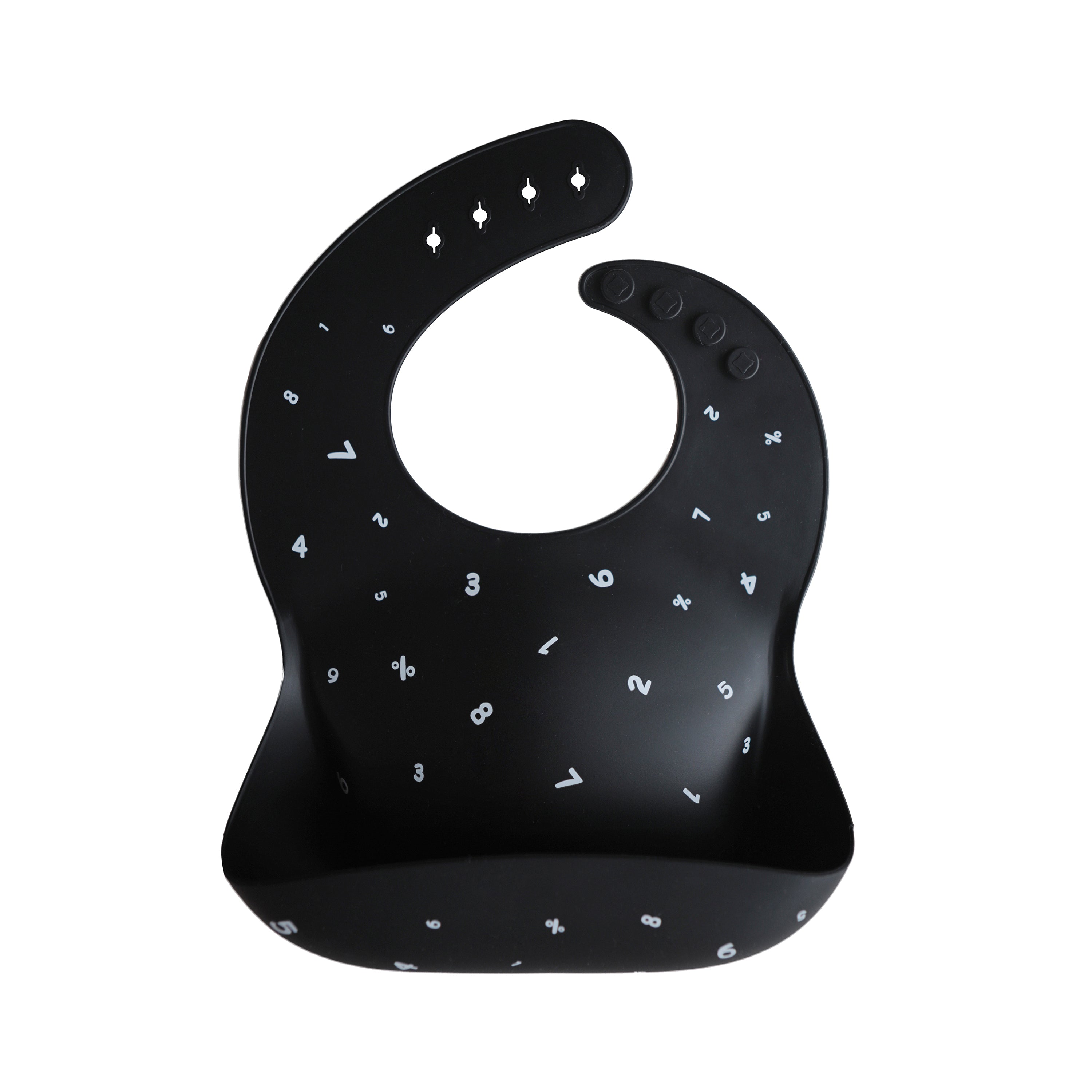 Mushie Silicone Baby Bib Numbers Black | Playroom Avenue