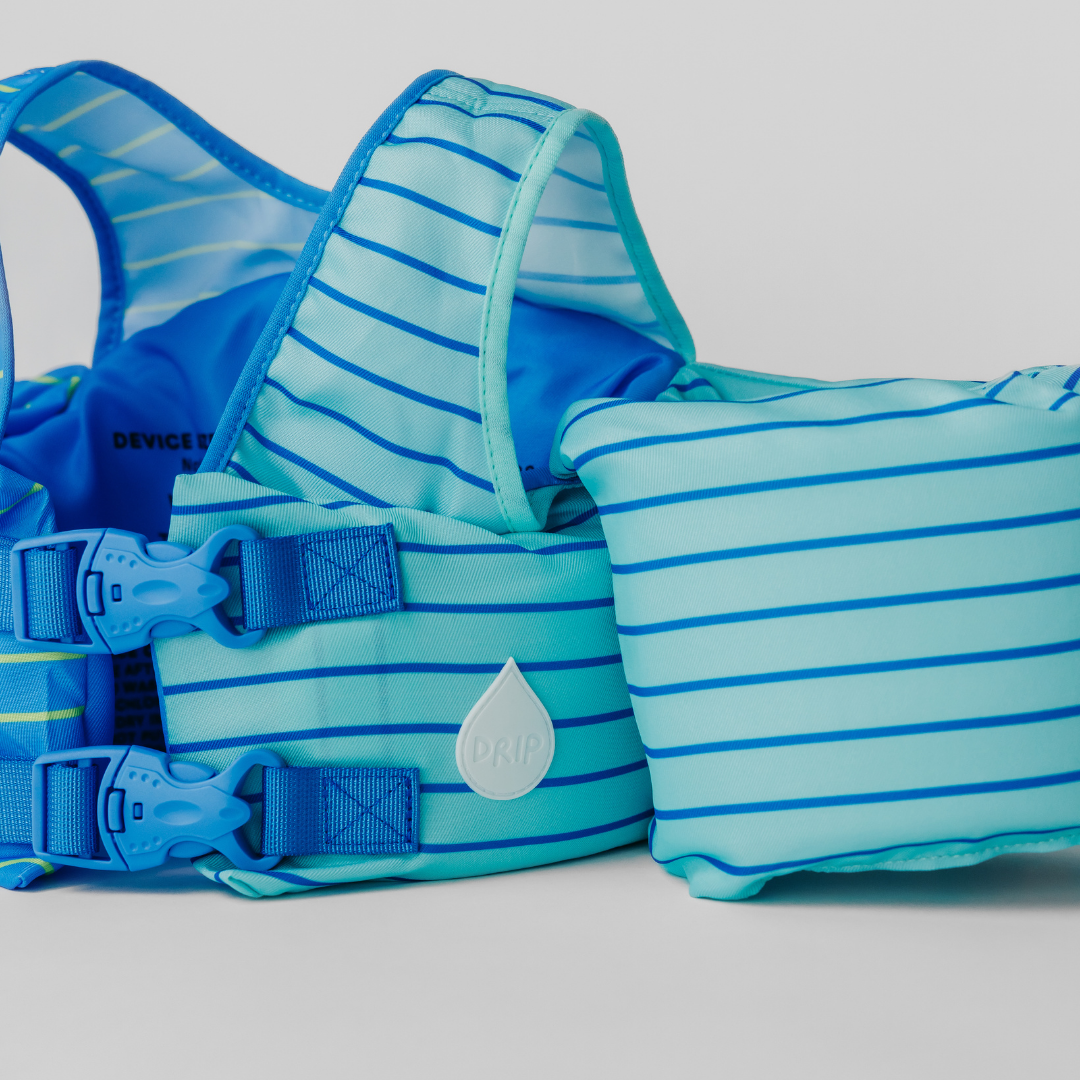 Dripfloats Blue Lemonade Stripe Kids Float