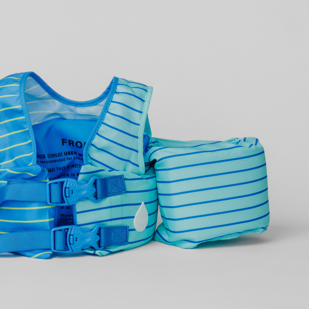 Dripfloats Blue Lemonade Stripe Kids Float