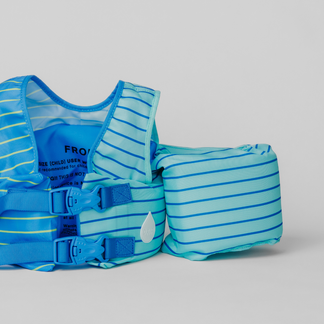Dripfloats Blue Lemonade Stripe Kids Float
