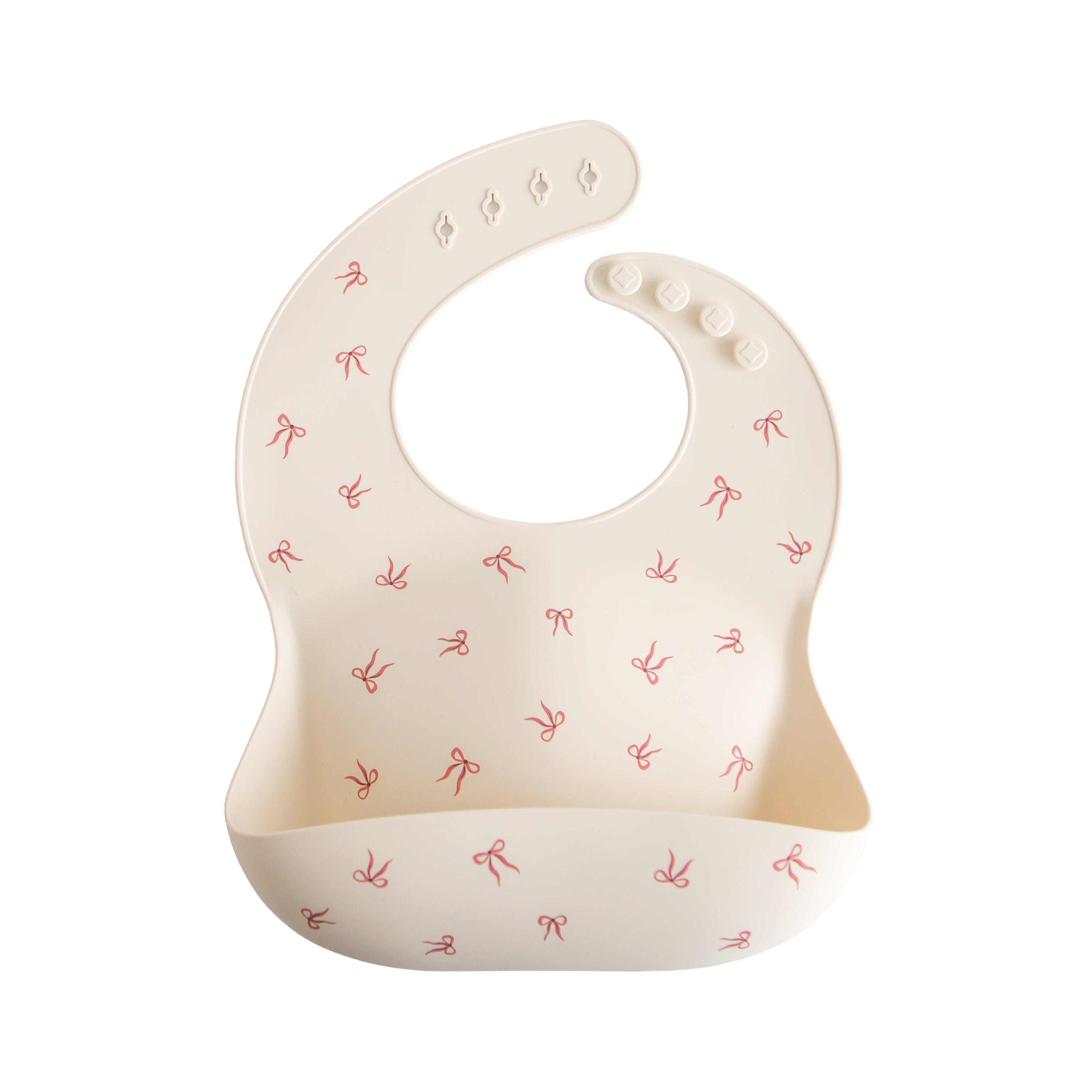 Mushie Silicone Baby Bib Bows | Playroom Avenue