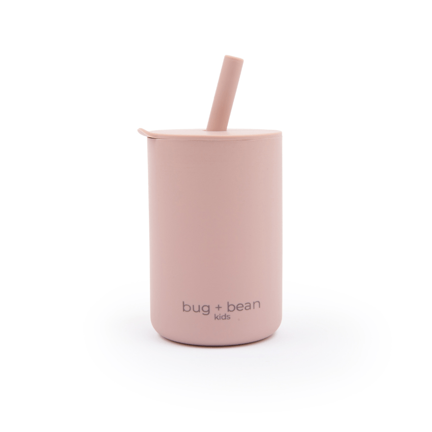 bug + bean kids Silicone Cup with Lid + Straw | Playroom Avenue