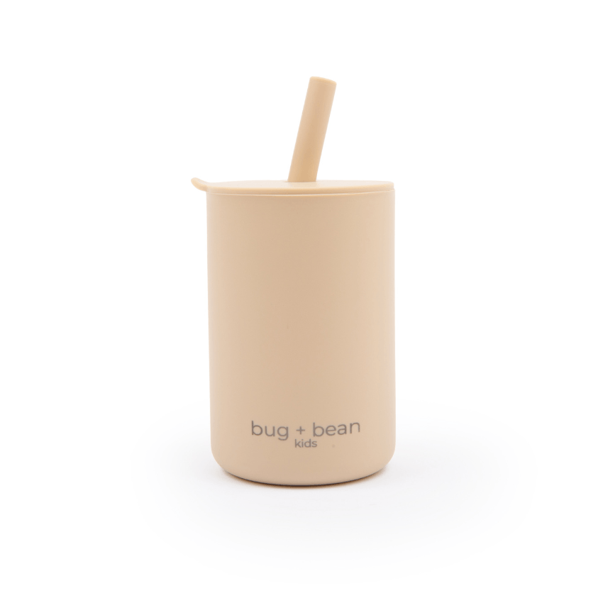 bug + bean kids Silicone Cup with Lid + Straw | Playroom Avenue