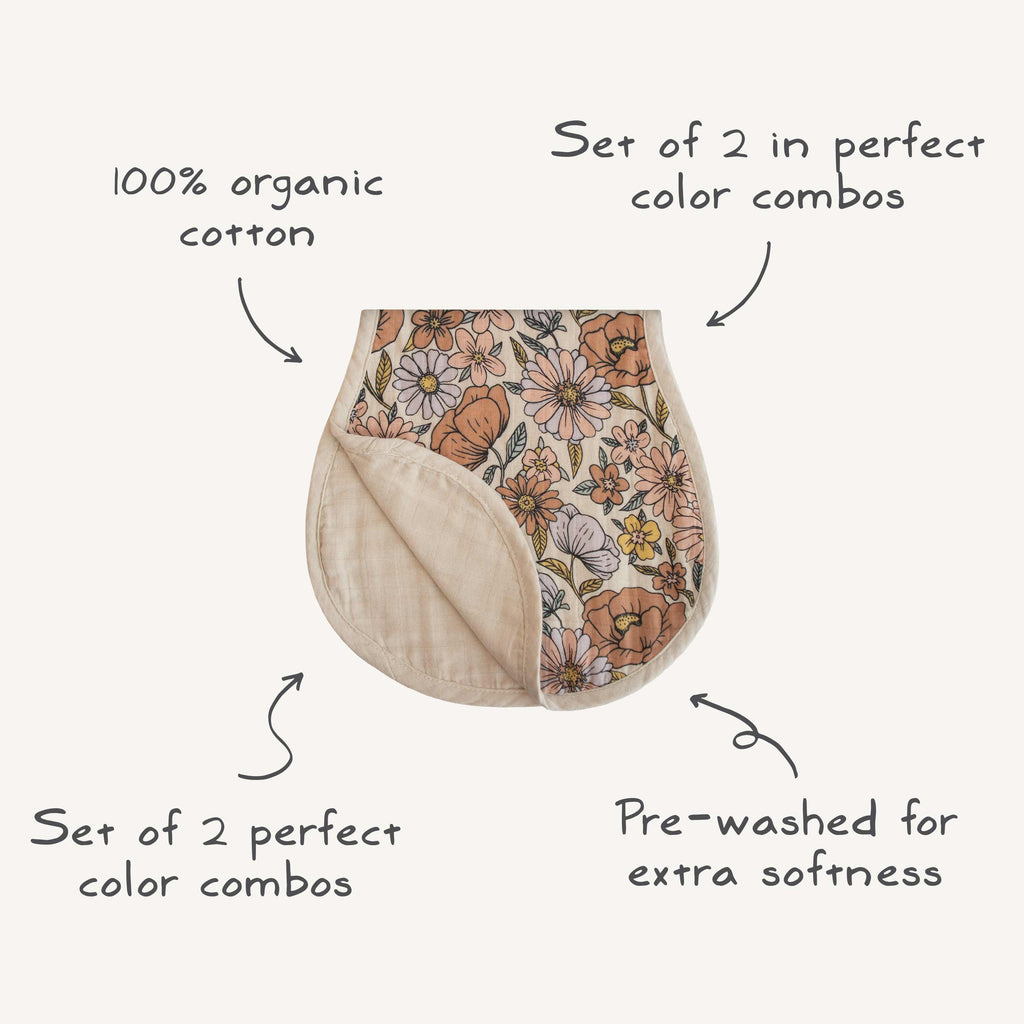 Mushie Organic Cotton Muslin Burp Cloth 2-Pack | Playroom Avenue