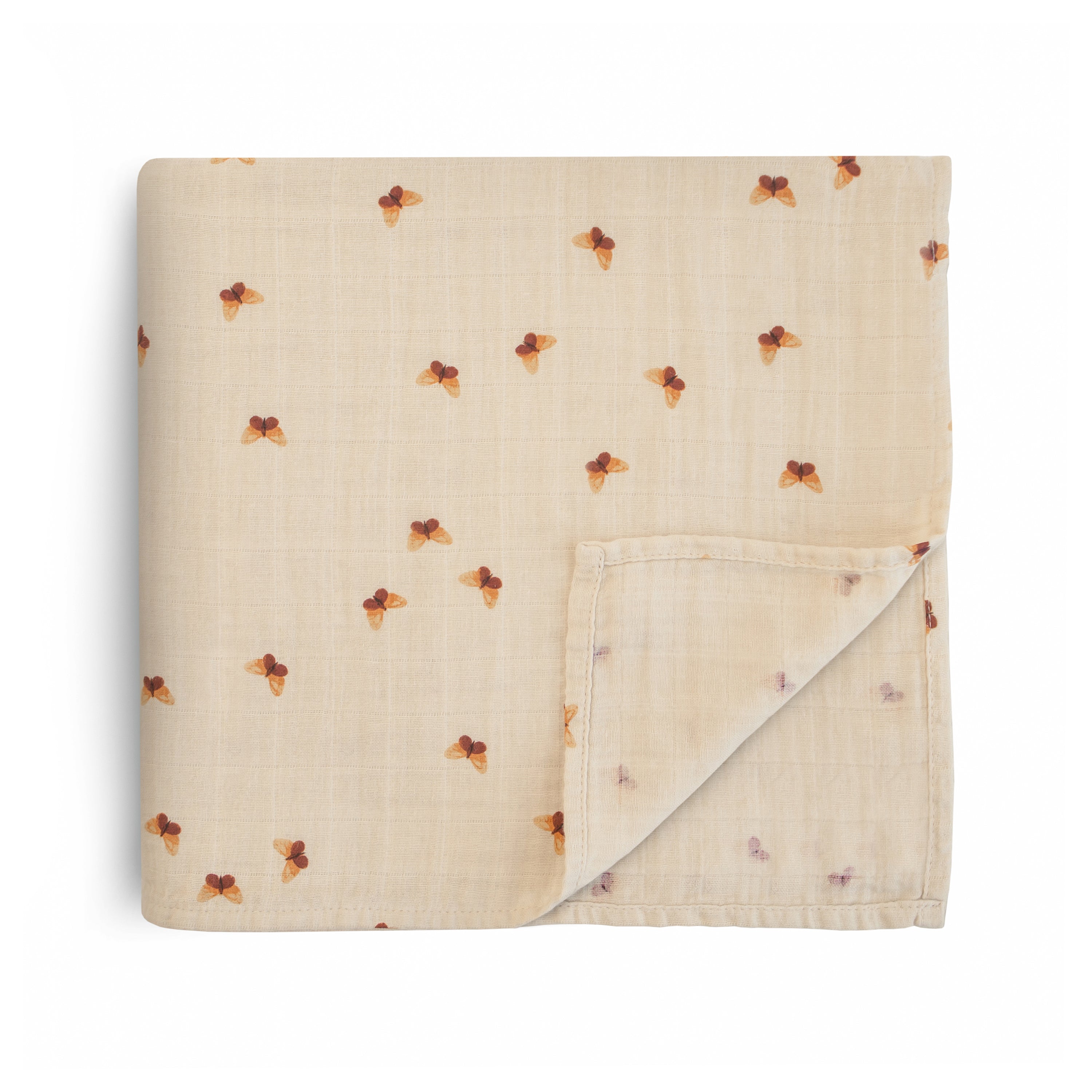 Mushie Organic Cotton Muslin Swaddle Blanket Butterflies | Playroom Avenue
