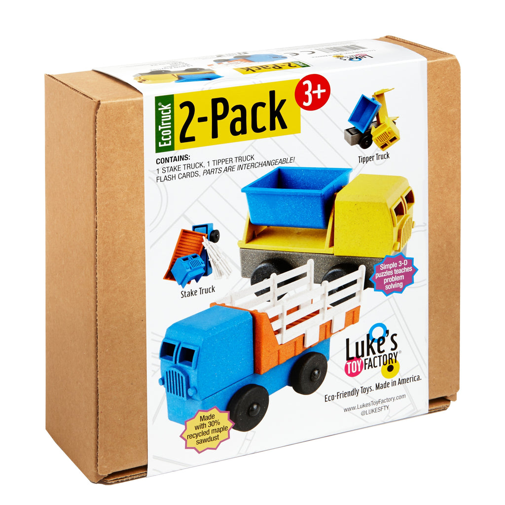 Luke's Toy Factory Tipper Truck and Stake Truck 2 Pack | Playroom Avenue