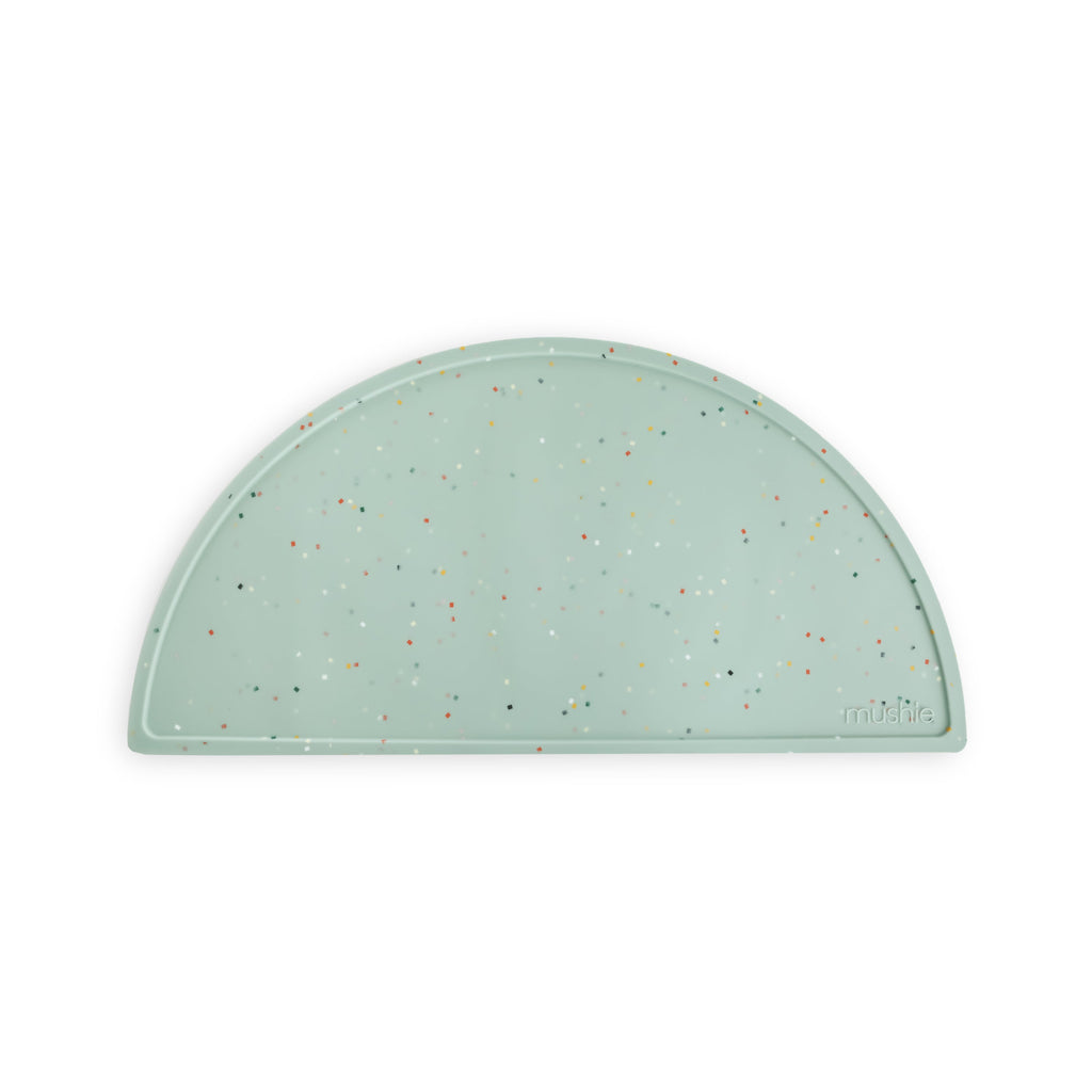Mushie Silicone Placemat Cambridge Blue Confetti | Playroom Avenue