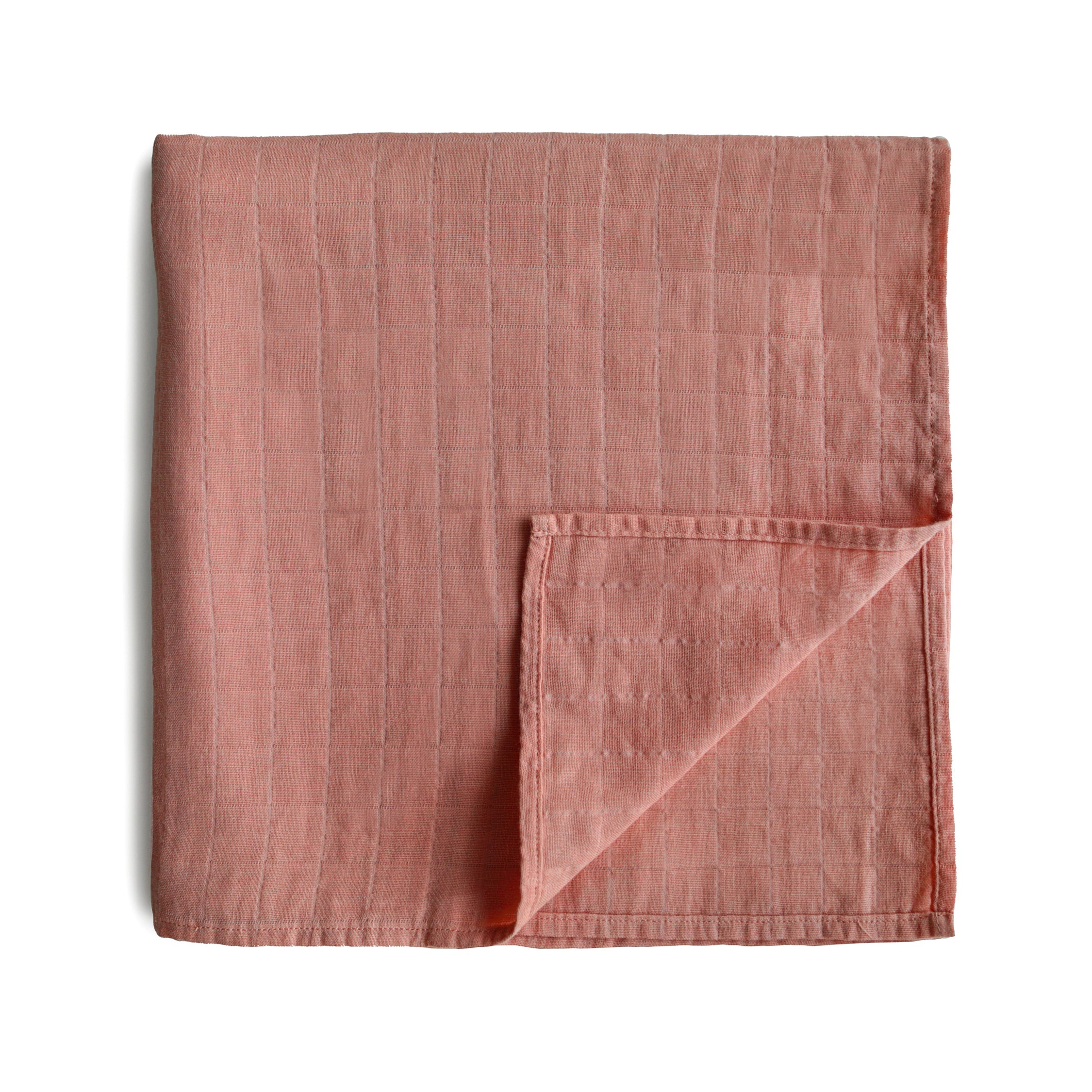 Mushie Organic Cotton Muslin Swaddle Blanket Cedar | Playroom Avenue