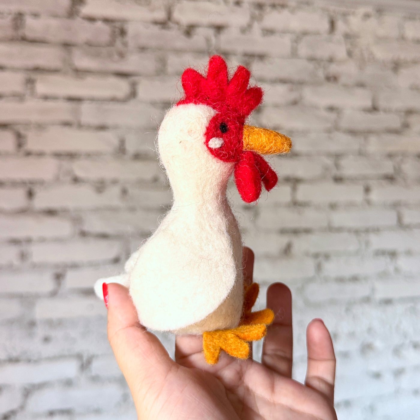 Ganapati Crafts Co. Chicken Finger Puppet White | Playroom Avenue