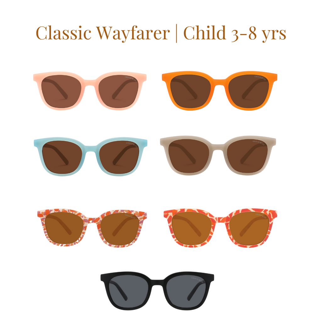 GRECH & CO. Classic Wayfarer Sustainable Sunglasses | Bio-Based · Bendable · Polarized | Child | 3-8 Y | Playroom Avenue