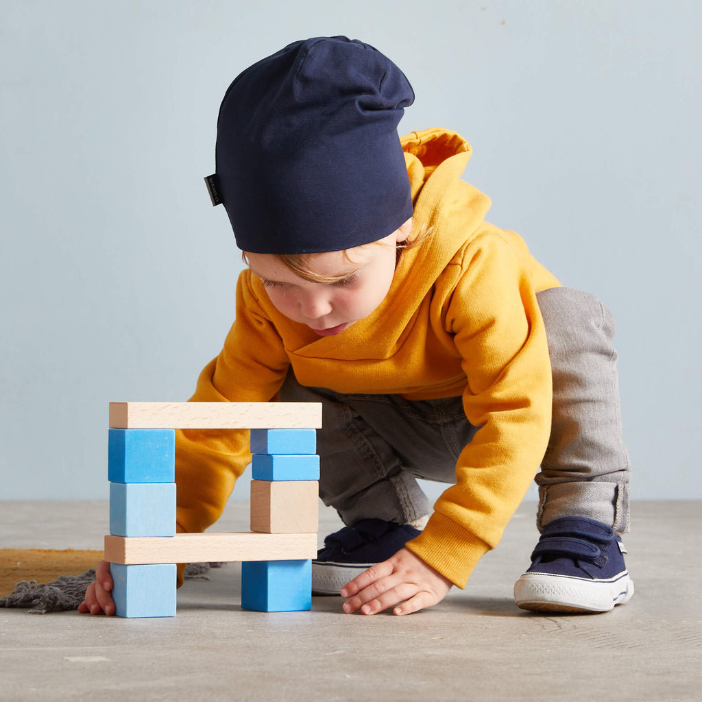 HABA Colored Wooden Building Blocks - 46 Piece Set | Playroom Avenue
