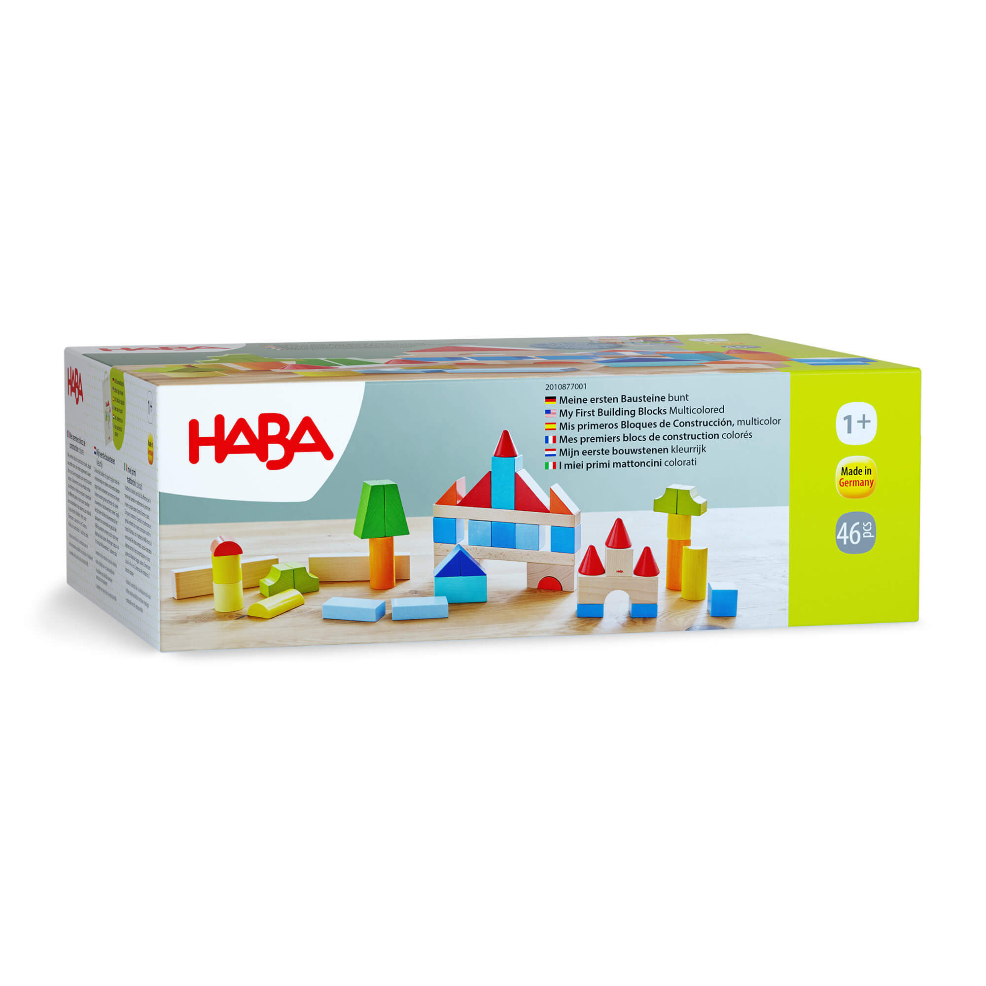 HABA Colored Wooden Building Blocks - 46 Piece Set | Playroom Avenue