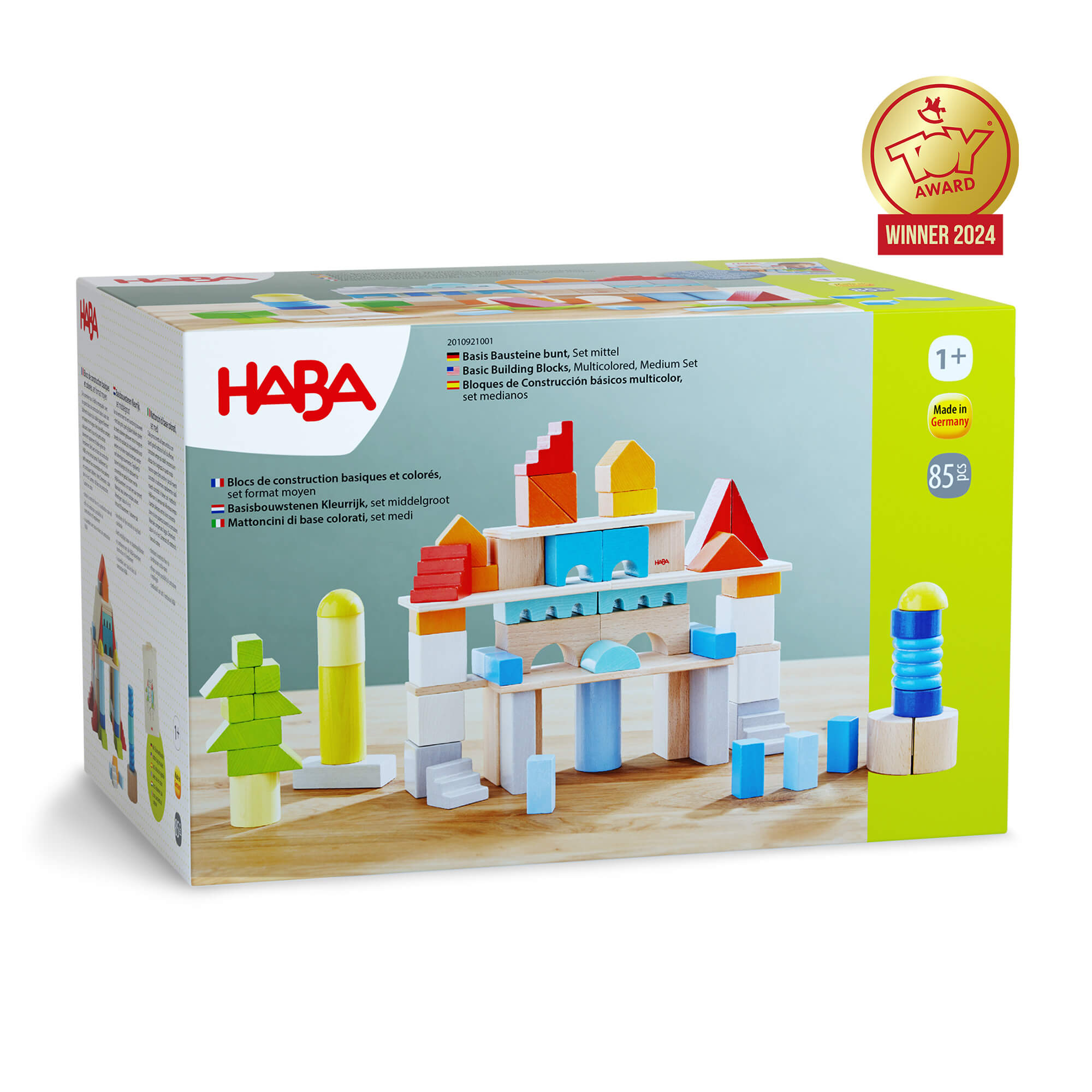HABA Colored Wooden Building Blocks 85 Piece Set - Large Block Collection. Toy winnder 2024| HABA USA