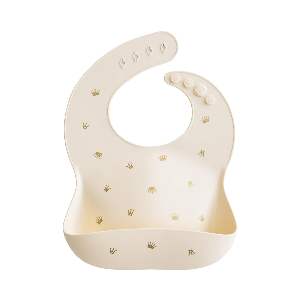 Mushie Silicone Baby Bib Crowns | Playroom Avenue