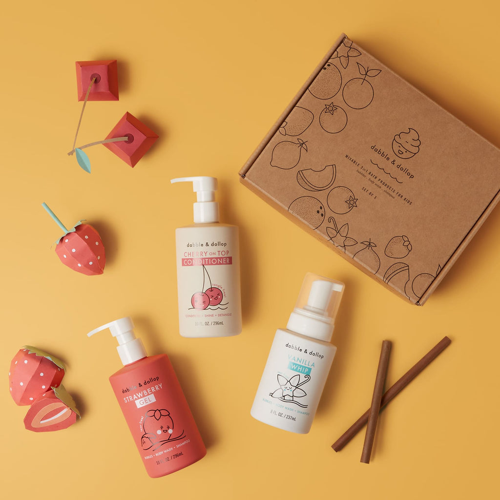Dabble & Dollop Cherry Berry Conditioner & Bath Bundle | Playroom Avenue
