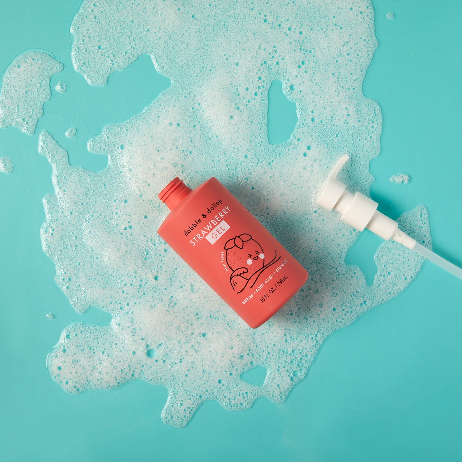 Dabble & Dollop Strawberry Bubble Bath, Body Wash & Shampoo | Playroom Avenue