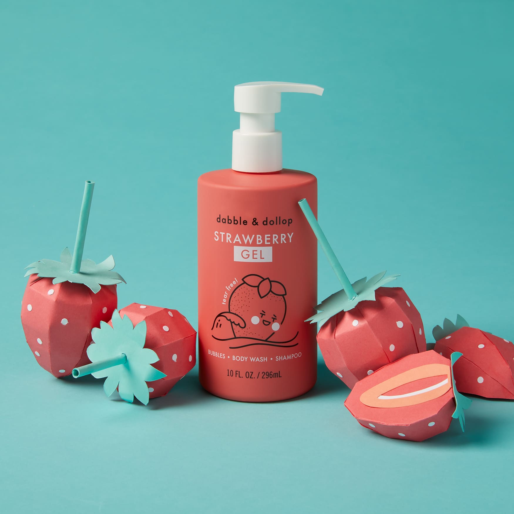 Dabble & Dollop Strawberry Bubble Bath, Body Wash & Shampoo | Playroom Avenue