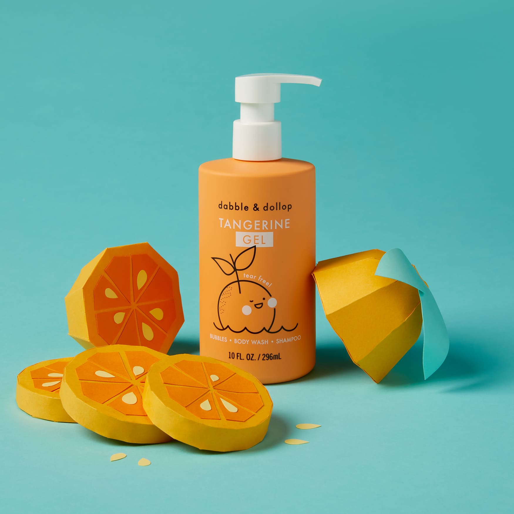 Dabble & Dollop Tangerine Bubble Bath, Body Wash & Shampoo | Playroom Avenue