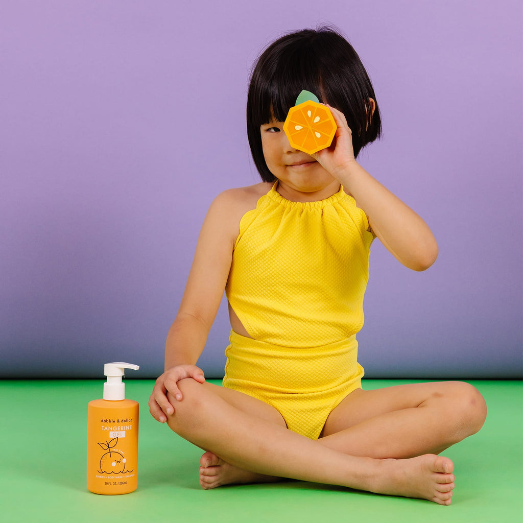 Dabble & Dollop Tangerine Bubble Bath, Body Wash & Shampoo | Playroom Avenue