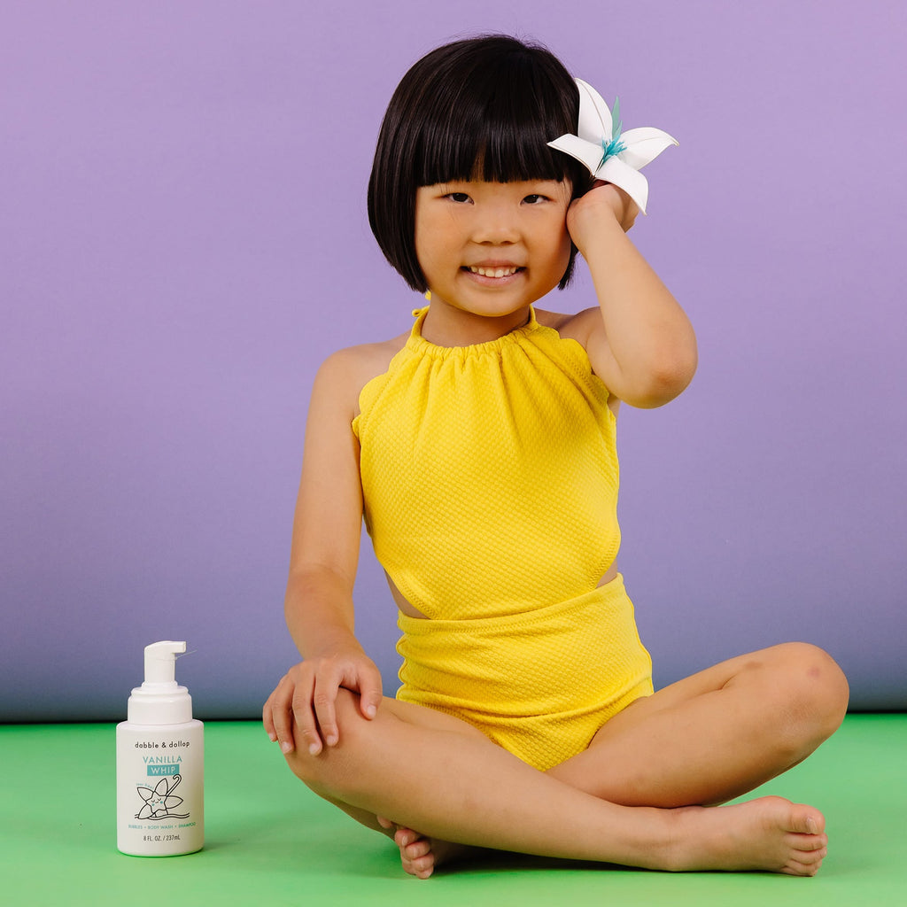 Dabble & Dollop Vanilla Foaming Bubble Bath, Body Wash & Shampoo | Playroom Avenue