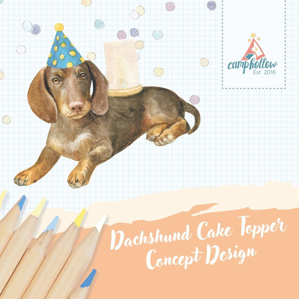 Camp Hollow Dachshund Cake Topper | Playroom Avenue