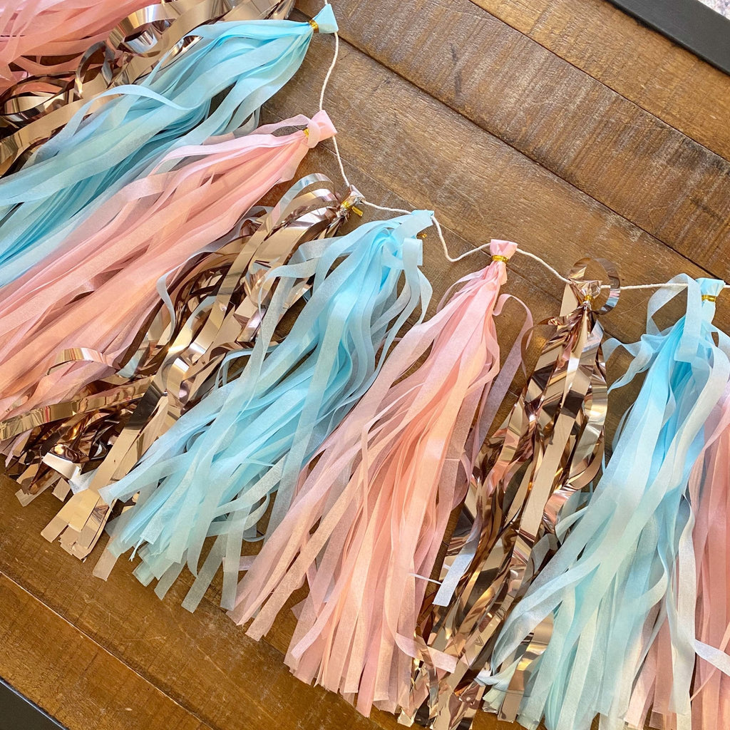 Ellie's Party Supply Paper Tassel Kit Gender Reveal Tassel Kit | Playroom Avenue