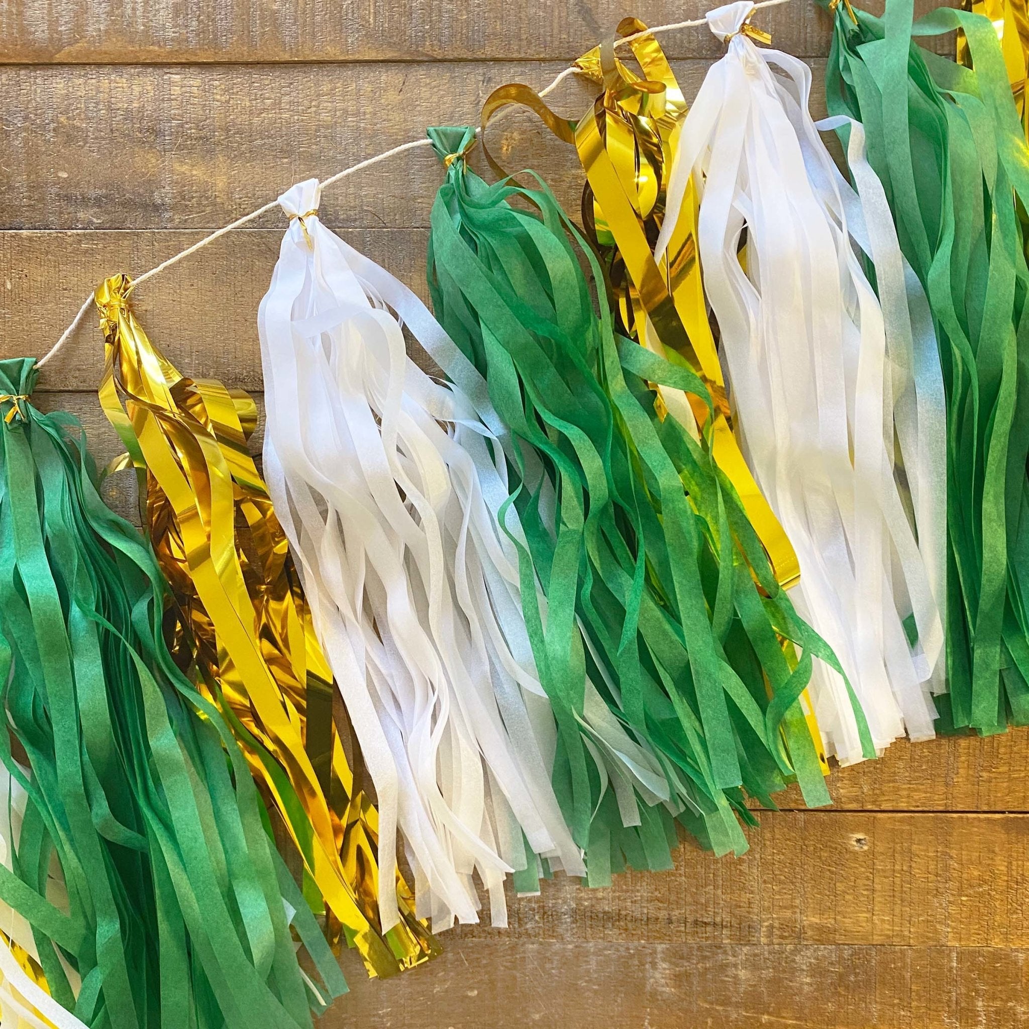 Ellie's Party Supply Paper Tassel Kit Green + Gold Tassel Kit | Playroom Avenue