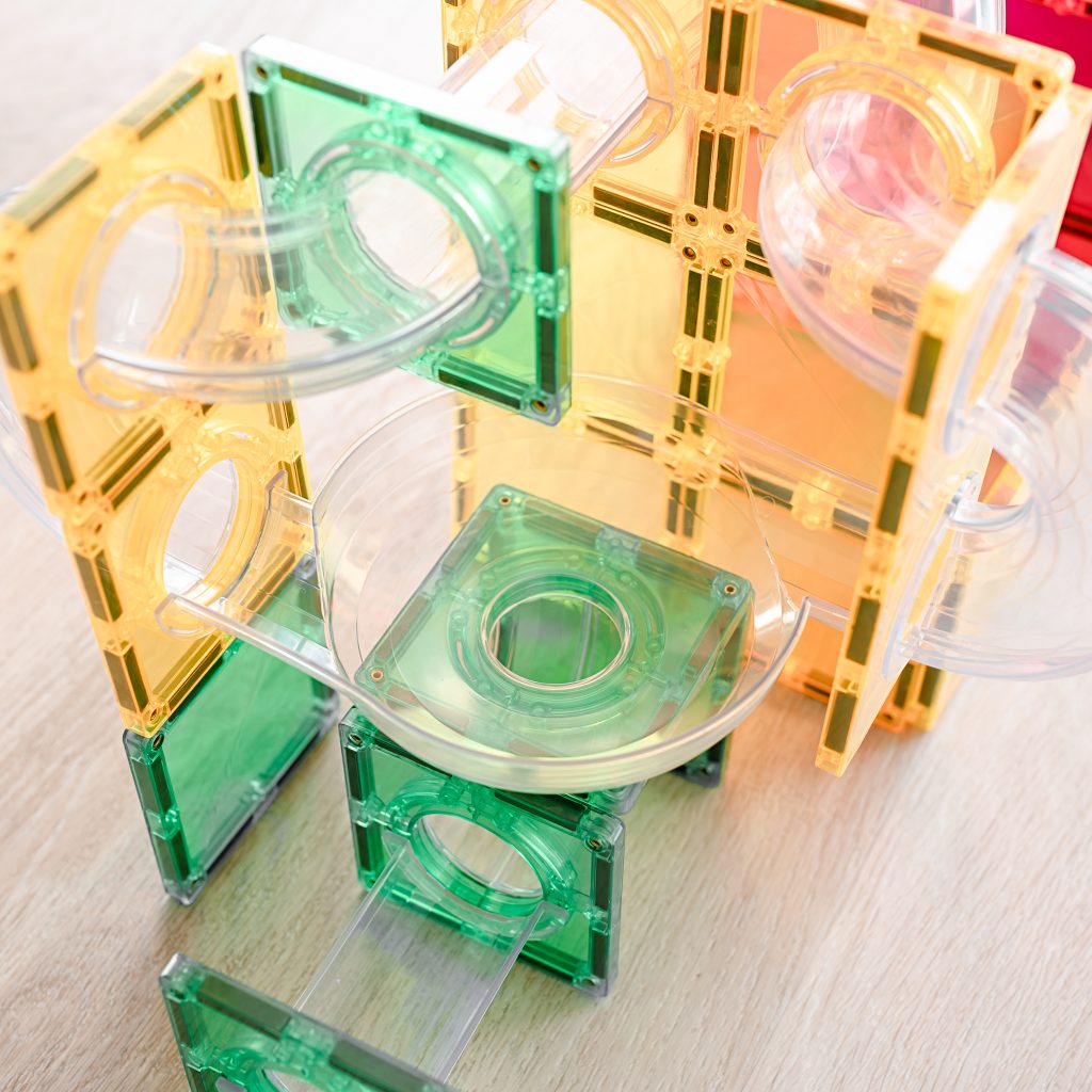 Connetix Magnetic Tiles | Rainbow Ball Run Expansion (66 pcs) | Playroom Avenue