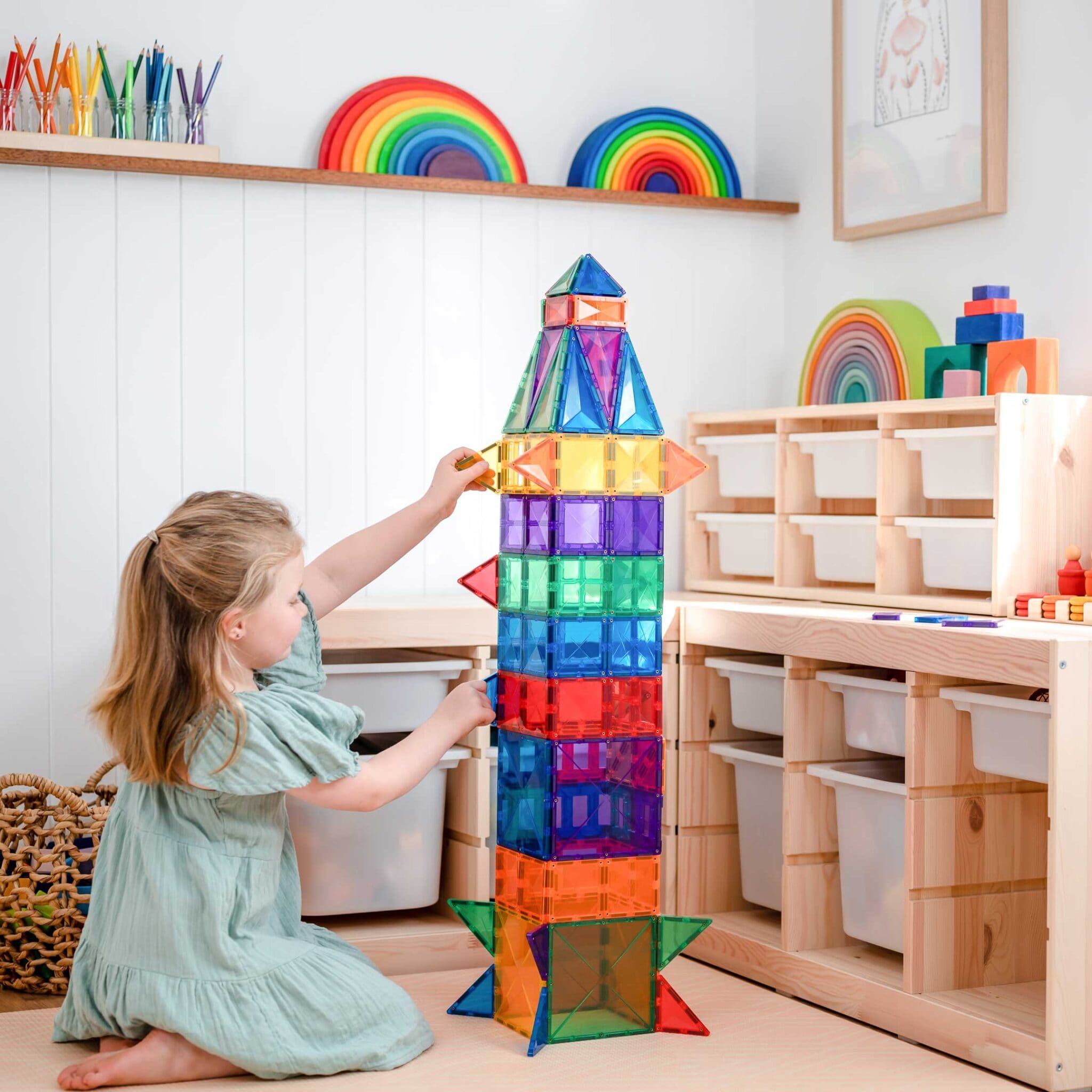 Connetix Magnetic Tiles | Rainbow Creative Pack (102 pcs)