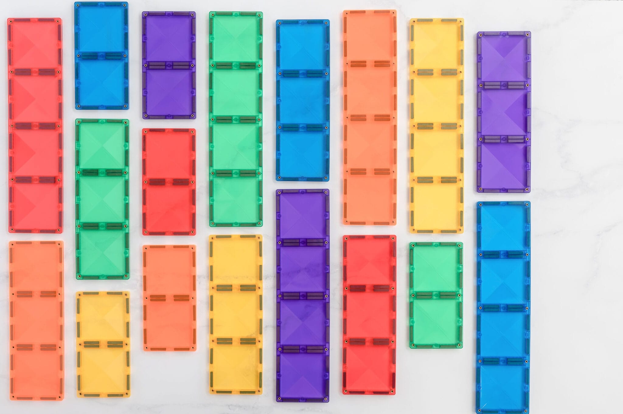 Connetix Magnetic Tiles | Rainbow Rectangle Pack (18 pcs.)