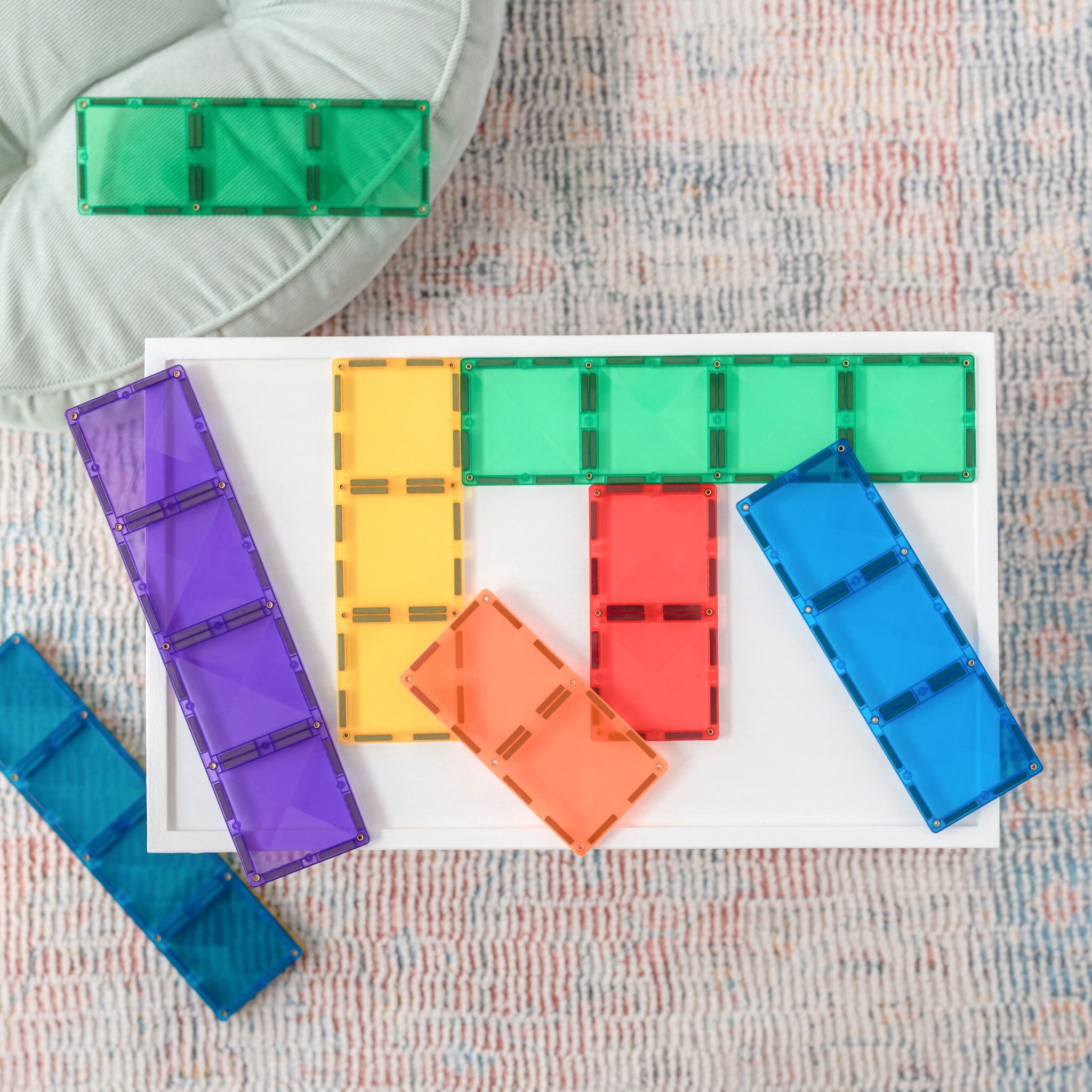 Connetix Magnetic Tiles | Rainbow Rectangle Pack (18 pcs.)