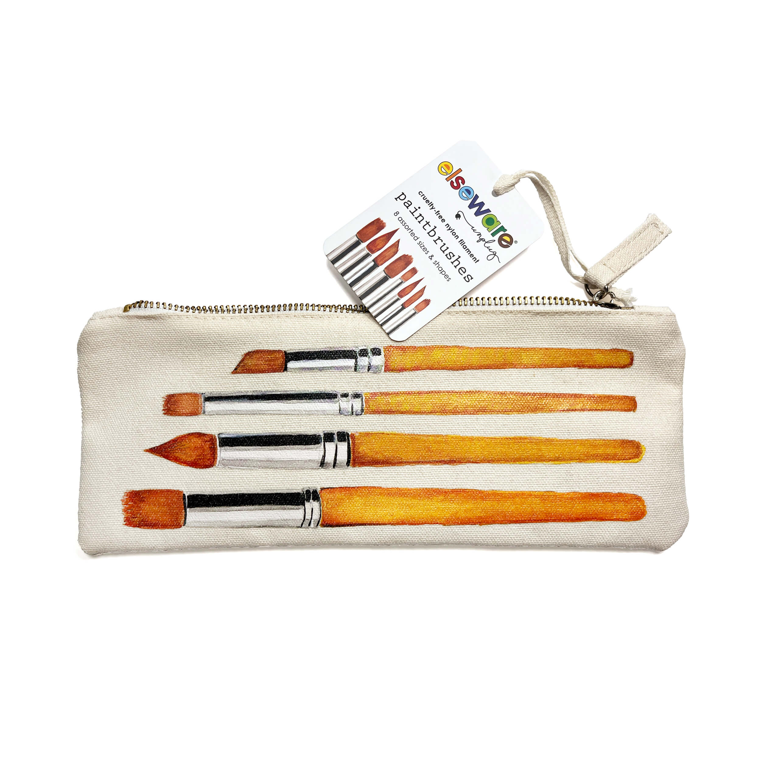 Elseware Unplug Paintbrush Set in Canvas Bag – 8 Assorted Sizes | Playroom Avenue