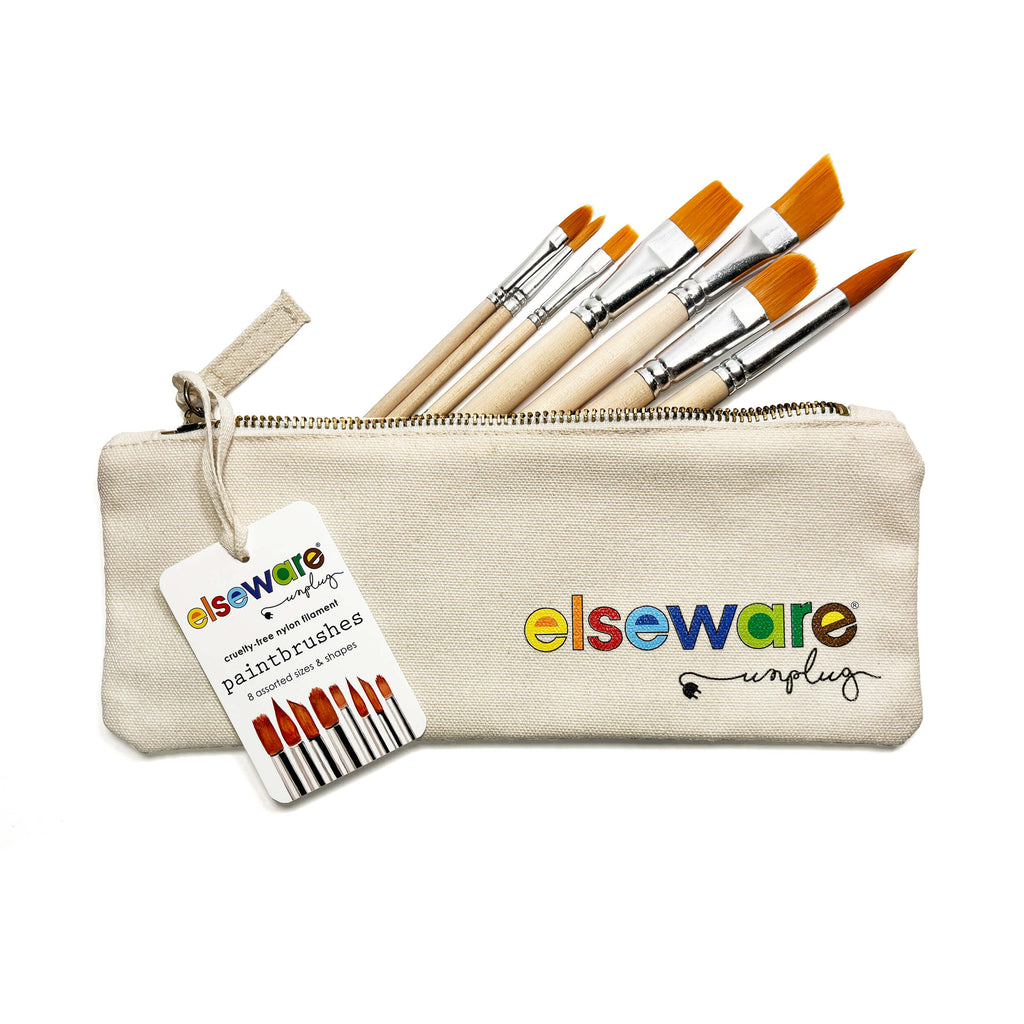 Elseware Unplug Paintbrush Set in Canvas Bag – 8 Assorted Sizes | Playroom Avenue