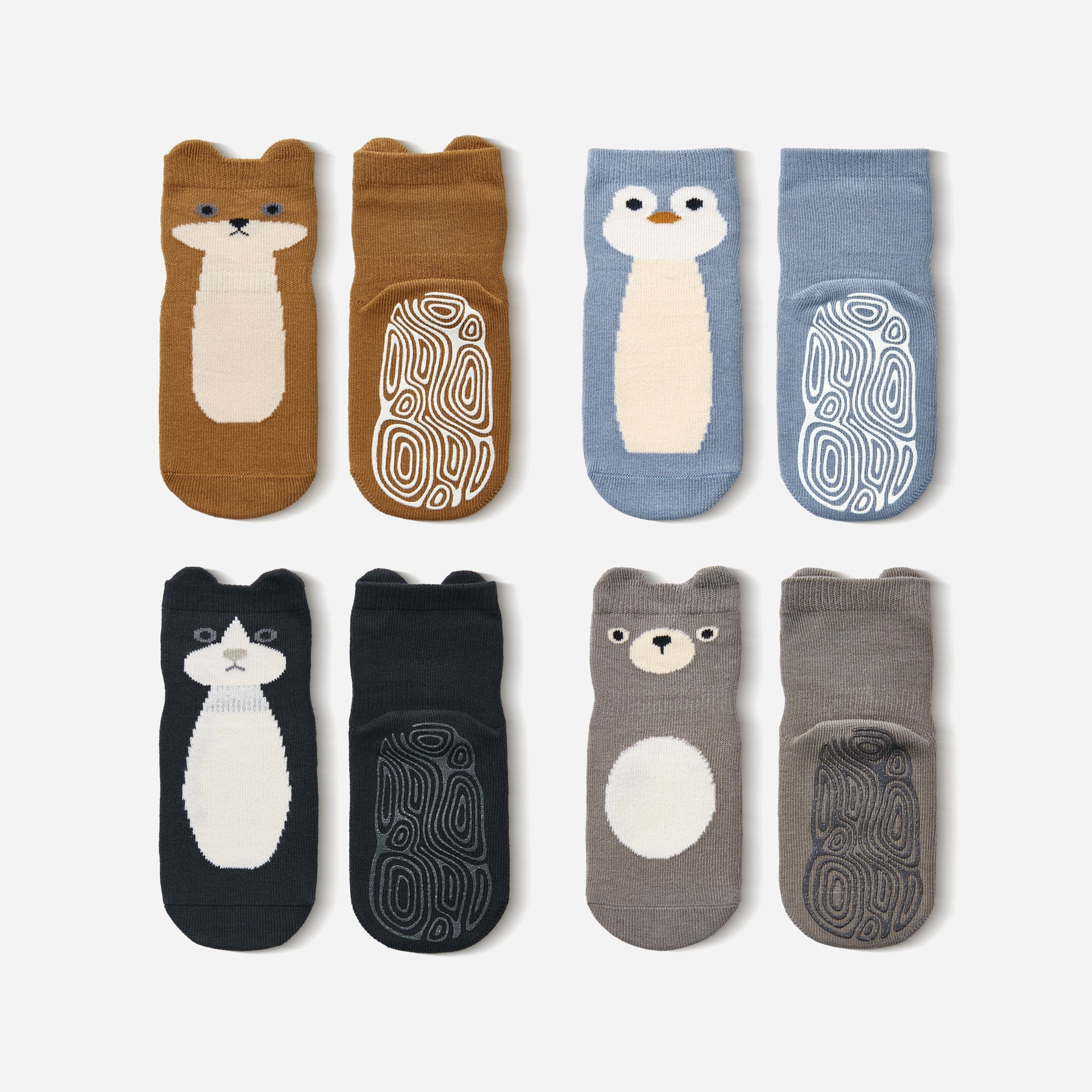 LittleYogaSocks Critter Crew- Organic- 4 Pairs of Stay-On Baby & Toddler Non-Slip Socks | Playroom Avenue
