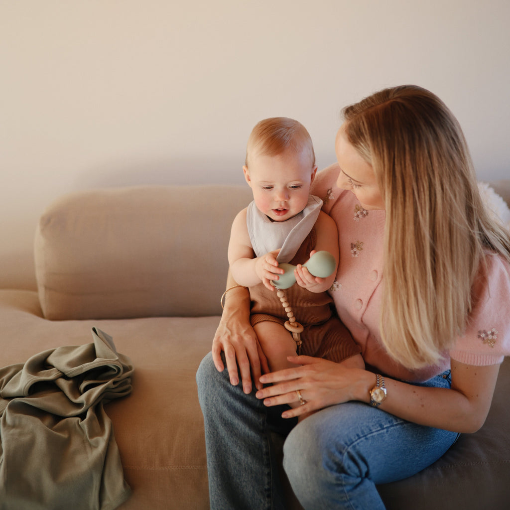 Mushie Silicone Baby Rattle Toy | Playroom Avenue